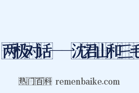两极对话——沈君山和三毛是什么意思的图片